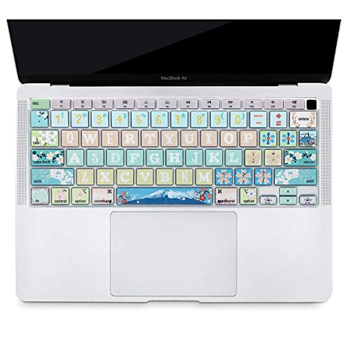 Keyboard Cover Protector for 2020 Apple MacBook Air 13.3 inch (Model: A2179, A2337 M1 Chip, US Layout) with Touch ID, Silicone Skin Keyboard Protector with Floral Design, Sakura - color: Sakura