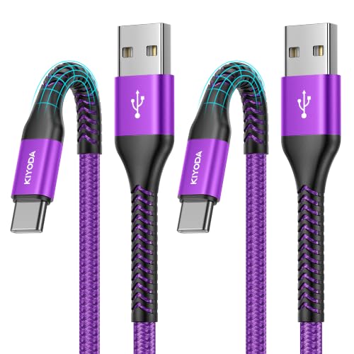 USB to USB C Cable 3A Fast Charging 6FT, USB A to USB C Cable for CarPlay | 2Pack Super Durable USB Type C iPhone Charger USBC Cord for iPhone 17/16/15/Pro Max, Samsung Galaxy S26 and More-Upgraded - color: Purple, size: 3FT, style: USB A to USB C
