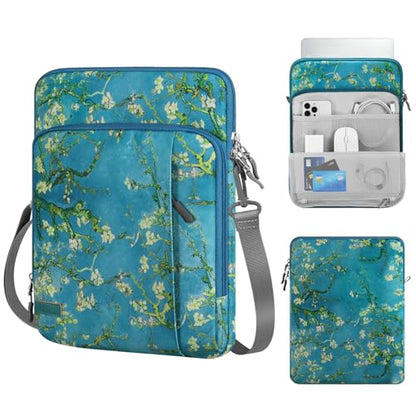 MoKo 13.3-14 Inch Laptop Sleeve Bag Carrying Case with Accessory Pocket | Fits MacBook Pro 14-inch M3/M2, MacBook Pro 13-inch M2/M1, MacBook Air 13.6-inch M2 and Surface Pro 9/8, Apricot Flower - color: Apricot Flower, size: 13.3-14 Inch