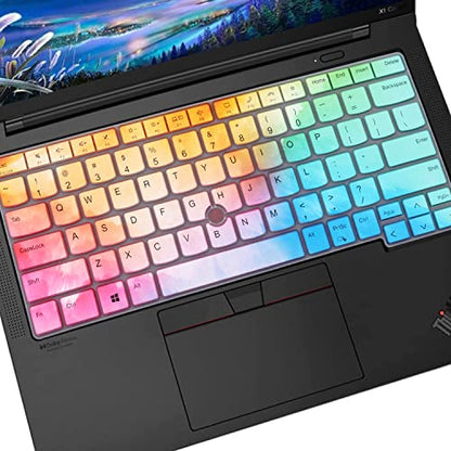 i-Tensodo Keyboard Cover for Lenovo Thinkpad x1 Carbon Gen 11/10 14 inch, ThinkPad T14 Gen 4/Gen 3, T14s Gen 3, ThinkPad L14/ P14s Gen 3, ThinkPad X1 Yoga Gen 8/7-Colorful - color: Colorful