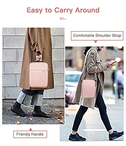 MoKo 13 Inch Tablet Sleeve Bag Carrying Case with Shoulder Strap Handle | Fits iPad Pro 13-inch M5, iPad Air 13-inch M4/M3, iPad Pro 12.9 M2/M1 and Galaxy Tab S8+/S9+ 12.4, Pink - color: Pink, size: 12.9 inch