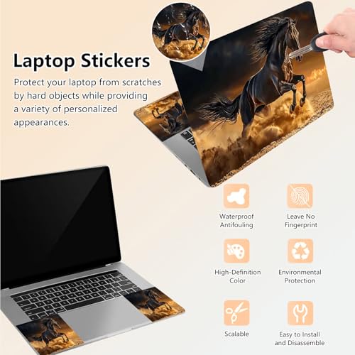 Laptop Skin Sticker Decal 15.6 Inch,12 13 13.3 14 15 15.6 in Laptop Netbook Skins for Notebook,Art Decal Removable Waterproof Scratch Resistant,Universal Vinyl Cover,Brown Horse Desert - color: Brown Horse Desert