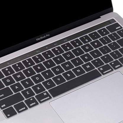 Soft Silicone English Language Keyboard Cover Skin Compatible with MacBook Pro 13 inch and 15 inch with Touch Bar Models: A2159 / A1989 / A1990 / A1706/ A1707 - Release 2019 2018 2017 2016 (Black) - color: English Language, Black, size: Compatible for Mac
