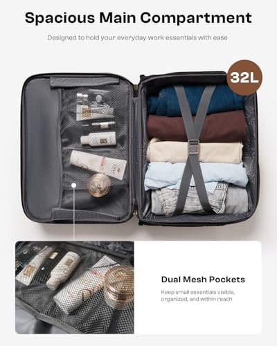 Rolling Laptop Bag for Men and Women, 16 Inch Computer Bag with Wheels Underseat Carry on Luggage, Laptop Briefcase Case for Work, Travel, College Teacher, Mobile Office Bag, Black Beige Brown - color: Black White Brown