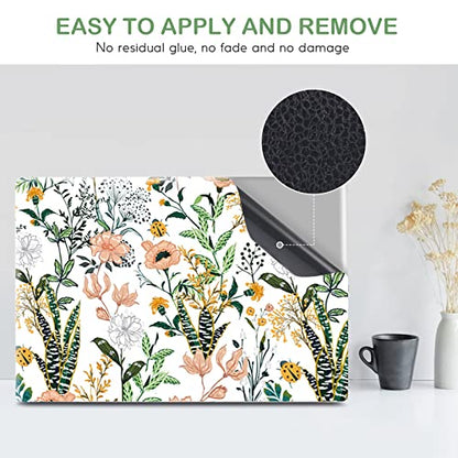 DINKY Laptop Skin Sticker Decal, 16" 16.5” 17” 17.3 inch Laptop Universal Reusable Vinyl Skin Stickers Art Cover Decal Notebook PC Personalized Protector (White Flor) - color: White Flor