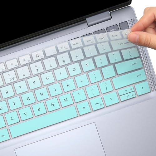 Keyboard Cover for Dell 14 Plus DB04250 DB04255 DB14250 DB14255 14", Dell Inspiron 14 5440 5441 5445 7440 7441 7445 & Inspiron 16 7640 US Layout (Not Fit:Dell 14S & 14 DA14250 Premium -MintGreen - color: OmbreMint