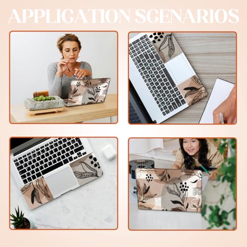 SUPERDANT Laptop Skin Sticker Boho Leaf Laptop Decals Personalized Universal Notebook Computer Wrap Vinyl Skin Stickers Cover Art Decal Removable 12-15.6 Inch Waterproof Scratch-Resistant Gifts - style: Bohe Leaves
