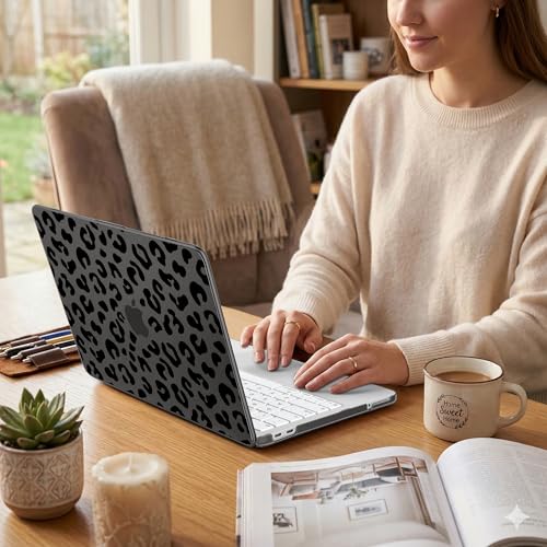 for MacBook Neo 13 inch Case 2026 (Model A3404), Artistic Leopard Pattern Ultra Slim Frosted Matte Hard Shell, Anti-Scratch & Fingerprint Resistant Cover, Leopard Black - color: Leopard Black