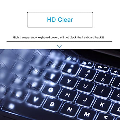 Keyboard Cover for 2025-2022 Dell XPS 15 9500 9510 9520 9530 15.6 Inch & XPS 17 9720 9700 9710 9730 17 Inch & DELL Precision 5770 5570 5760 5560 15.6" 17.3" US Layout (NOT FIT XPS 13 14 16 inch) - color: Clear