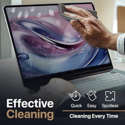 3 Pack Premium Microfiber Cleaning Cloth - MacBook Screen Cleaner Keyboard Cover Imprint Protection Accessories - Laptop Screen Cleaner Cloth - Eyeglass Lens Glasses Cleaner, 3 Pack - Gray - color: Grey, size: Universal MacBooks - 3 Pack