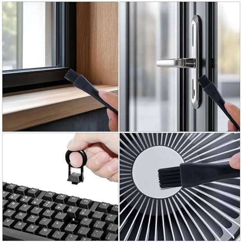 8 PCS Keyboard Cleaning Brushes Kit, Small Portable Anti Static Electronic Dust Cleaning Brush for Computer PC Keyboard Laptop Motherboard Camera Small Space(Black, Set of 8)