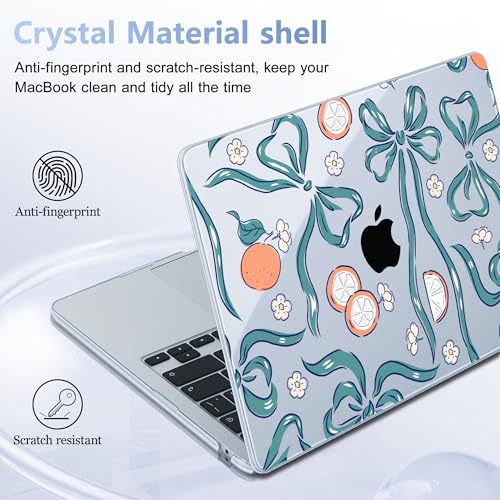 May Chen for MacBook Air 15 inch Case M5 M4 M3 M2 2026 2024-2023, Model A3448 A3241 A3114 A2941, Closes Seamlessly Hard Shell Laptop Cover with Keyboard Cover, Flower & Bows - color: Flower & Bows