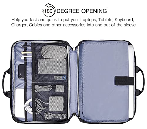 14 15 Inch Waterproof Laptop Sleeve Men Women TSA Briefcase for MacBook Pro 14 M5/M4/M3/M2/M1, Macbook Air 15 M5/M4/M3, Dell Inspiron 14/XPS 15, Lenovo Acer HP ASUS Chromebook 14 Carring Case, Black - color: Black, size: 13.5-15 Inch