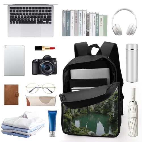 17 Inch Stone Forest Laptop Backpack for Men Women Waterproof Lightweight Travel Backpack Commuter Bag Large Capacity Casual Daypack for Business Trip & Outdoor