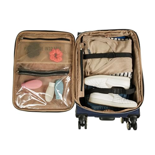 Kenneth Cole REACTION Chelsea Chevron Quilted Luggage, Navy, 20-Inch Carry On - color: Navy, size: 20-Inch Carry On