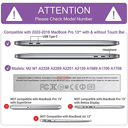 Anban for MacBook Pro 13 inch Case M2 M1 2025 2024 2023 2022 2021 2020-2016 | Model A2338 A2251 A2289 A2159 A1989 A1708 A1706, Plastic Hard Shell Case with Keyboard Cover &Screen Protector, Crystal Clear - color: Crystal Clear