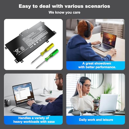 LK03XL Laptop Battery Compatible with Hp Envy X360 L09281-855 916814-855 916368-421 15M-CN0XXX 15M-CN0012DX 15M-CN0011DX 15M-BP112DX 15M-CP0XXX 15-CN0XXX 17M-AE0XX 17M-AE111DX 17-AE1XX - size: 9.5 * 5.3 * 0.2 Inch LK03XL