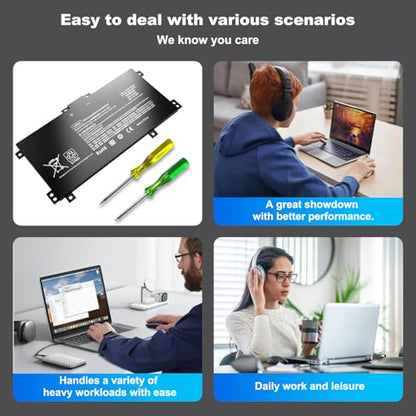 LK03XL Laptop Battery Compatible with Hp Envy X360 L09281-855 916814-855 916368-421 15M-CN0XXX 15M-CN0012DX 15M-CN0011DX 15M-BP112DX 15M-CP0XXX 15-CN0XXX 17M-AE0XX 17M-AE111DX 17-AE1XX - size: 9.5 * 5.3 * 0.2 Inch LK03XL