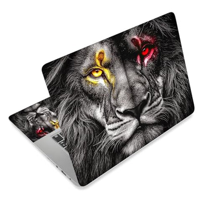 Aesthetic Laptop Skin Cover,12-15.6 Inch Universal Vinyl Sticker Decal,Waterproof Scratch-Resistant Notebook Wrap,Removable Residue-Free Protector,Lion Eyes Fire - color: Lion Eyes Fire
