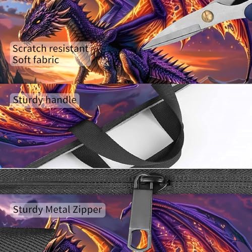 Laptop Bag,14 15 15.6 inch Laptop Case Sleeve,Computer Sleeve with Handle for Women Men,Carrying Case for MacBook,Dell,Lenovo,Notebook Computer,Purple Dragon Sunset - color: Purple Dragon Sunset