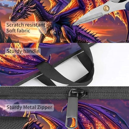 Laptop Bag,14 15 15.6 inch Laptop Case Sleeve,Computer Sleeve with Handle for Women Men,Carrying Case for MacBook,Dell,Lenovo,Notebook Computer,Purple Dragon Sunset - color: Purple Dragon Sunset