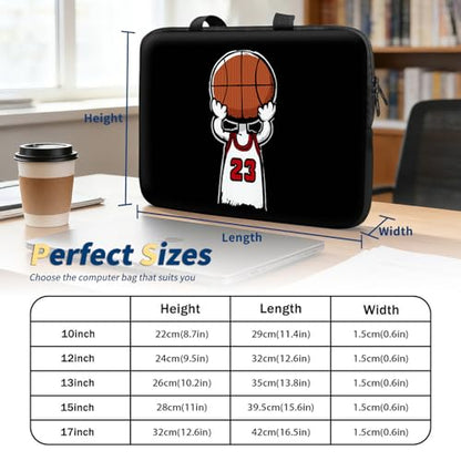 Laptop Bag 12 Inch,Resistant Shockproof Laptop Sleeve Case Protective Cover Carrying Case with Handle Compatible for HP Dell Lenovo Acer Asus Notebook Computer,Basketball Player - color: Basketball player, size: 11-12.5 in
