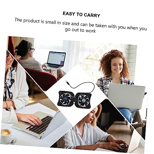Portable Foldable Laptop Cooler with USB Fans Lightweight Notebook Cooling Pad for Laptops Black Protects from Overheating and Scratches
