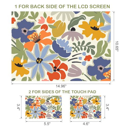 DINKY Laptop Notebook Skin Sticker Soft Cover Decal Fits 13 13.3 14 15 15.4 15.6 inch Laptop Protector Netbook PC, Easy to Apply and Remove (Colorful Abstract Flowers) - color: Colorful Abstract Flowers