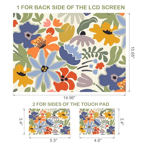 DINKY Laptop Notebook Skin Sticker Soft Cover Decal Fits 13 13.3 14 15 15.4 15.6 inch Laptop Protector Netbook PC, Easy to Apply and Remove (Colorful Abstract Flowers) - color: Colorful Abstract Flowers