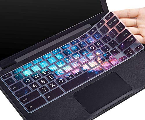 CaseBuy Large Letters Keyboard Cover for Dell 11.6 Chromebook 3100 3120 3180 3181 3189 5190 P22T 11.6" / Chromebook 13 3380 13.3 inch Keyboard Protective Skin(Black Galaxy) - color: Black Galaxy