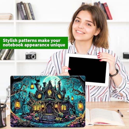 Laptop Skin Sticker Decal, Universal Protective Cover Fit 12 13 14 15.6 Inch Notebook, Reusable Water-Resistant Vinyl Decal w/ 2 Wrist Pads for Business Travel Office, Castle Green - color: Castle Green