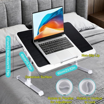Adjustable Laptop Stand for Bed, Large Laptop | Portable Lap Desk with 4 Tilt Angles & 5 Height Settings (10.6-15.7in), Foldable Laptop Bed Tray Table