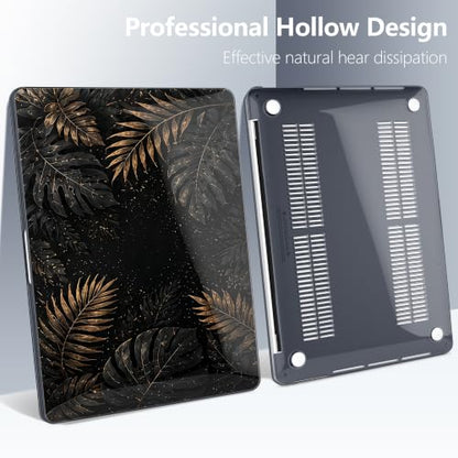 Batianda AstroGrid Case for MacBook Pro 13 inch 2022, Luxury Tropic Leaf | Fits Model A2338 M2 M1 A2251 A2289,1.2mm Slim Lightweight Hard Shell Cover, Scratch Resistant,4-in-1 Accessories Bundle - color: Luxury Tropic Leaf