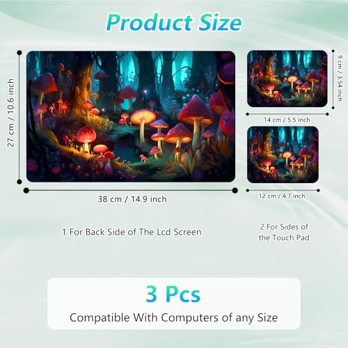 Laptop Skin Sticker Decal 12"-15.6" Universal Laptop/Notebook/Netbook Vinyl - Waterproof Scratch Resistant,Fits HP Dell Lenovo MacBook,2 Free Wrist Pads,Easy Apply & Remove,Mushrooms Forest - color: Mushrooms Forest