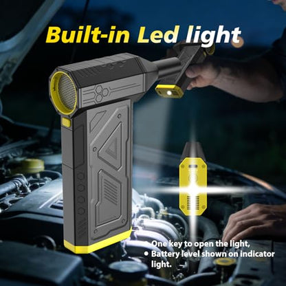 Compressed Air Duster,420 mins Runtime,Replace Canned Air to Clean Computer | 7800mAh,150000RPM,150g wind force,45M/S wind speed,comes with LED light.Portable air blower for computer, keyboard clean