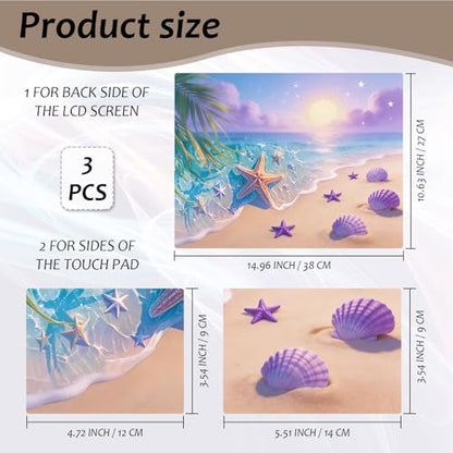 Laptop Skin 12.1-15.6 inch Removable Universal Reusable Laptop Sticker Decal,Waterproof No Residue Vinyl Cover,Scratch-Resistant Cuttable Full Wrap Sticker for Notebook, Pastel Ocean Beach Starfish - color: Pastel Ocean Beach Starfish