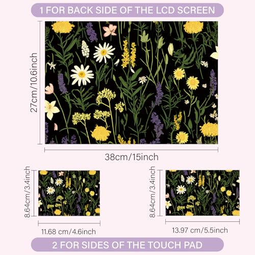 CREATCABIN Flowers Plants Laptop Skin Sticker Decal Netbook Skin Sticker Notebook Art Decal 12" 13" 13.3" 14" 15" 15.4" 15.6 Inch Laptop Protector Cover Waterproof Scratchproof Removable Easy to Apply - style: Flowers plants