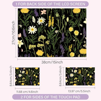 CREATCABIN Flowers Plants Laptop Skin Sticker Decal Netbook Skin Sticker Notebook Art Decal 12" 13" 13.3" 14" 15" 15.4" 15.6 Inch Laptop Protector Cover Waterproof Scratchproof Removable Easy to Apply - style: Flowers plants
