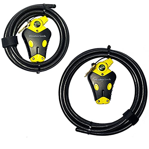 Master Lock - Two Python Adjustable Cable Locks Keyed Alike, 1-6ft, 1-12ft, #8413KACBL-6-12 - size: 1-6 ft, 1-12 ft