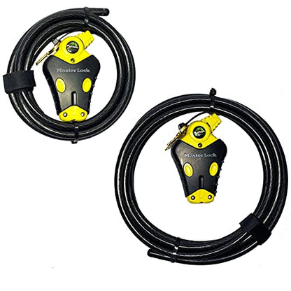 Master Lock - Two Python Adjustable Cable Locks Keyed Alike, 1-6ft, 1-12ft, #8413KACBL-6-12 - size: 1-6 ft, 1-12 ft