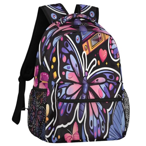 Butterfly Backpack for Women Men Shoulder Computer Laptop Adults Backpack Butterflies Sports Hiking Gym Workout Travel Casual Daypack - color: Multicolor 2