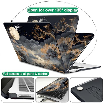 for 2026 MacBook Air 13 Inch Case M5 A3449 M4 A3240 A3113 M3 A2681 M2 2026 2025 2024 2023 2022 Release, Pattern Plastic Hard Shell Case Cover for MacBook Air 13.6inch M5, Tide Illustration 2 - color: Tide Illustration 2