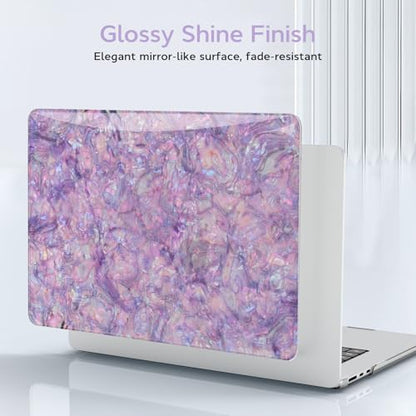 B BELK Compatible with MacBook Air 13 inch Case M5 2026-2022 M4 M3 M2 A3449 A3240 A3113 A2681, Plastic Hard Shell+Keyboard Cover+Screen Protector for MacBook Air 13.6 inch Case, Shiny Purple Pearl - color: Shiny Purple Pearl