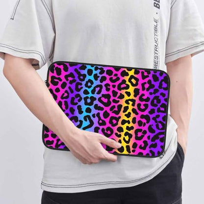 Laptop Sleeve Bag 15.4 15.6 Inch,Leopard Print Cheetah Neon Animal Print Protective Polyester Computer Cases Laptop Cover Briefcase Bag Tablet Travel Cover - color: LPS-028