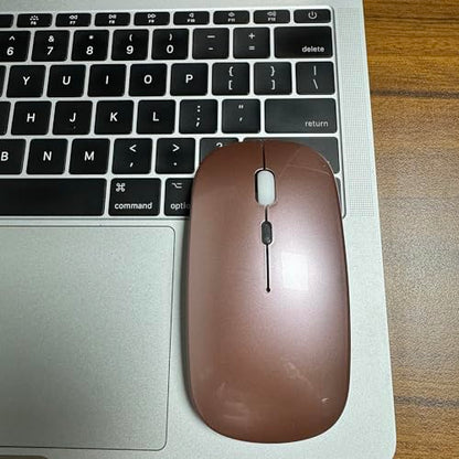 Bluetooth Wireless Mouse for Laptop mac MacBook ipad MacBook air MacBook pro pc Desktop Computer Windows Chromebook Notebook (Rose Gold) - color: ROSE GOLD