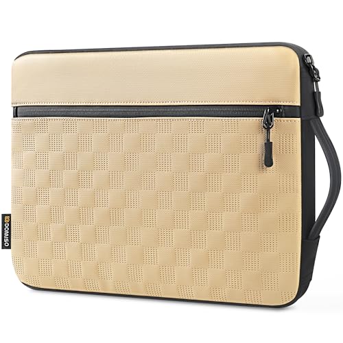 DOMISO 14 Inch Laptop Sleeve with Handle, Waterproof Protective Case for Most 14” Laptops Including MacBook Pro, HP Spectre, Lightweight & Shockproof, Beige - color: Beige, size: 14 inch