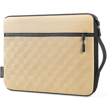 DOMISO 14 Inch Laptop Sleeve with Handle, Waterproof Protective Case for Most 14” Laptops Including MacBook Pro, HP Spectre, Lightweight & Shockproof, Beige - color: Beige, size: 14 inch