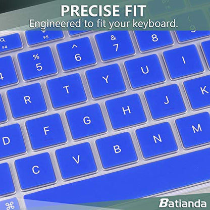 Batianda Premium Ultra Thin Keyboard Cover for MacBook Air 13 inch 2020 Model A2337 M1 Chip with Touch ID & Retina Display Soft-Touch Protective Skin,Deep Blue - color: Deep Blue
