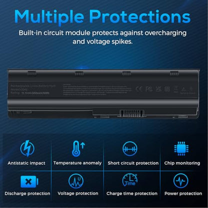 TREE.NB Replacement Battery for HP Spare 593553-001, fits HP MU06 MU09 Laptop Battery, Compaq Presario CQ32 CQ42 CQ43, Pavilion dm4 g4 g6 g7 DV3-4000 DV5-2000 DV6-3000 COMPAQ 435 436(5200mAh) - size: 6cell