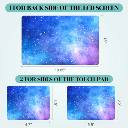 Laptop Skin Sticker Decal, 12" 13" 13.3" 14" 15" 15.4" 15.6 inch Personalized Universal Vinyl Notebook Skin Sticker Cover Art Protector Decal with Free 2 Wrist Pads, Nebula Galaxy - color: Nebula Galaxy